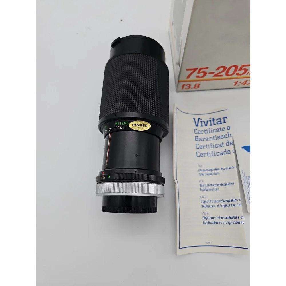 Vivitar 75-205mm f/3.8 Canon FD Mount Close Focus Manual Zoom Lens 58mm Filter